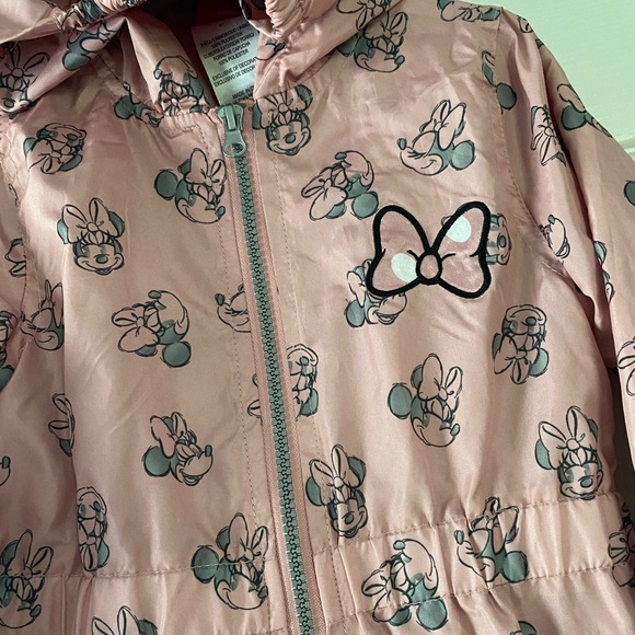 Disney junior girls wind breaker jacket, pink/grey, size 4T - Picture 3 of 5